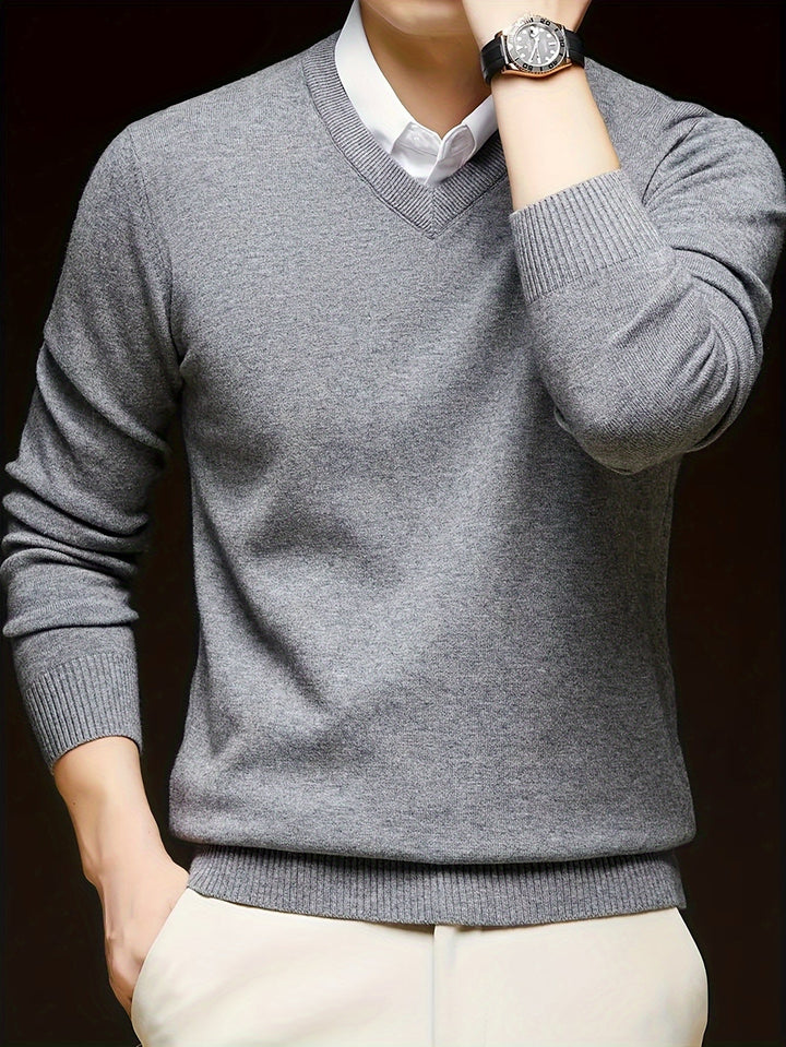 Hugh | Elegancki sweter w serek