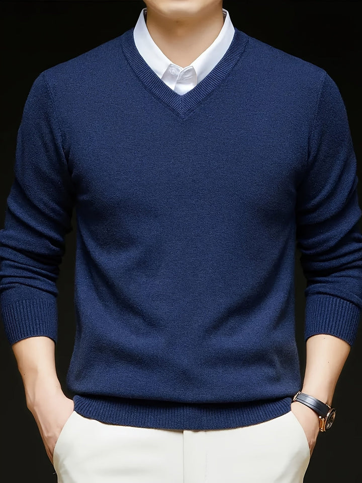Hugh | Elegancki sweter w serek
