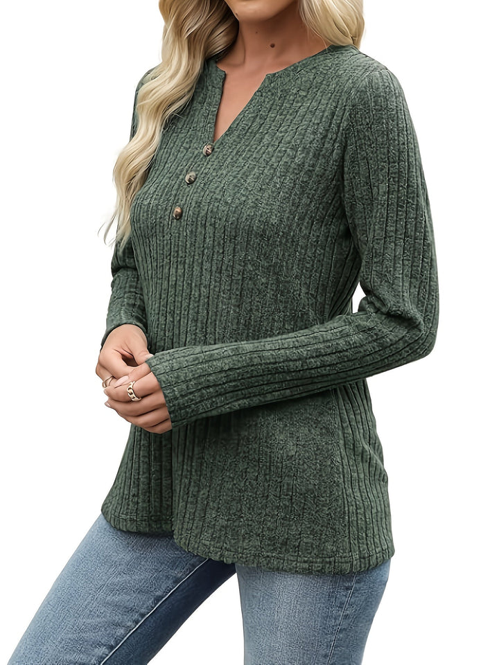 Nadia | Sweter z guzikiem przy dekolcie