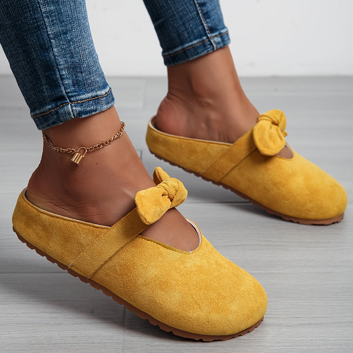 Whitney | Miękkie Klapki Slip-On z Kokardą