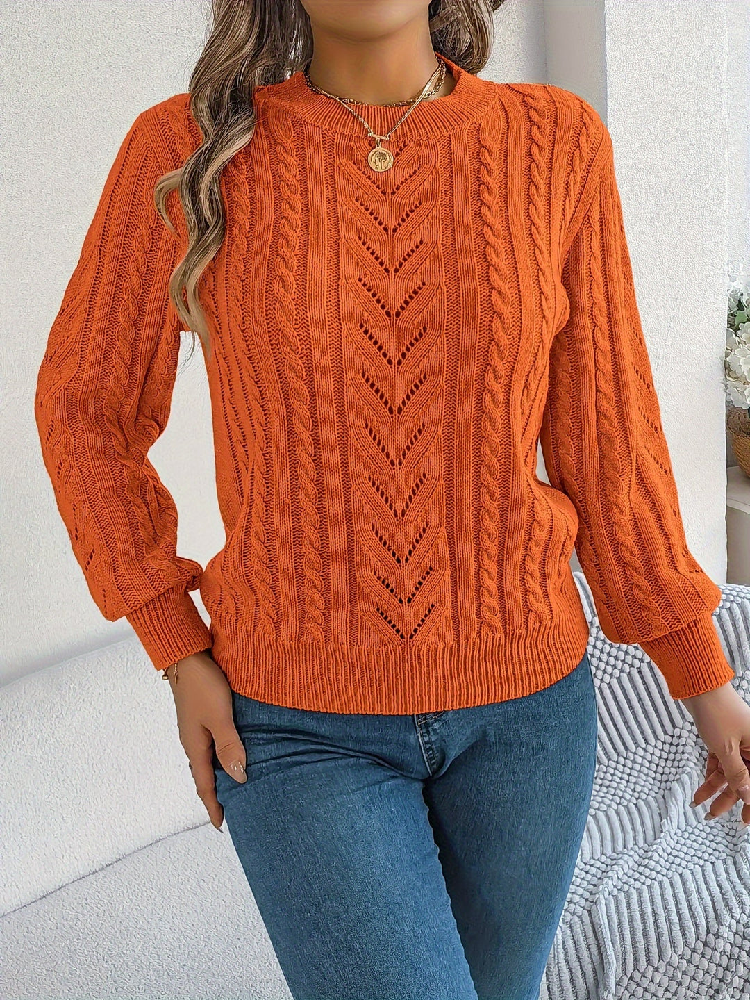Blythe | Sweter z Warkoczowym Wzorem