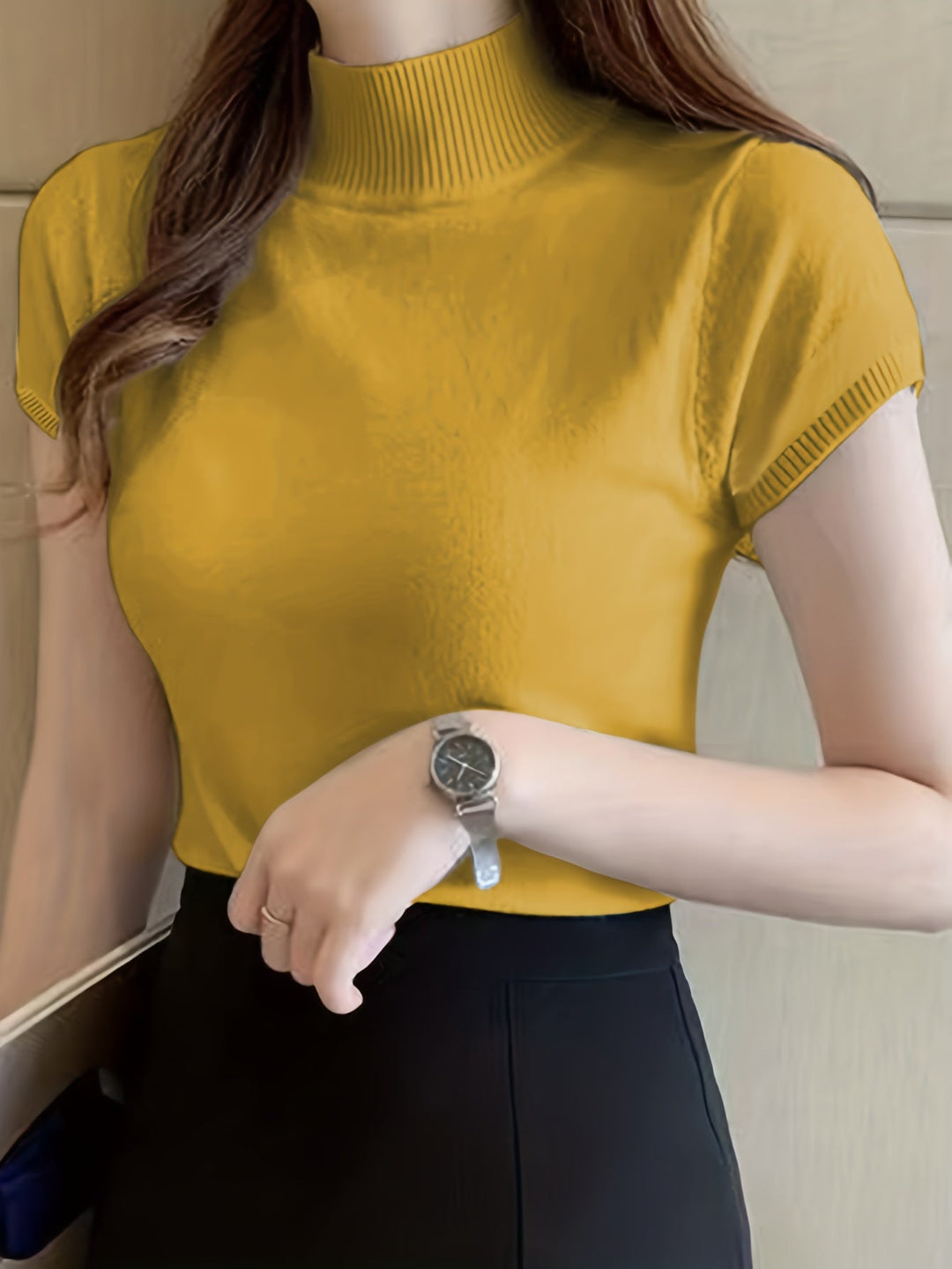 Della | Wyrafinowany Top z Mock-Neck