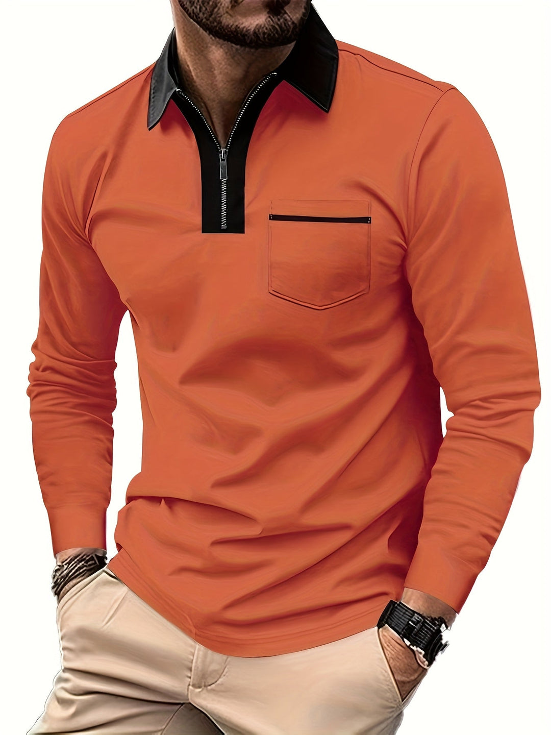 Curtis | Elegancka koszulka polo z zamkiem przy kołnierzu