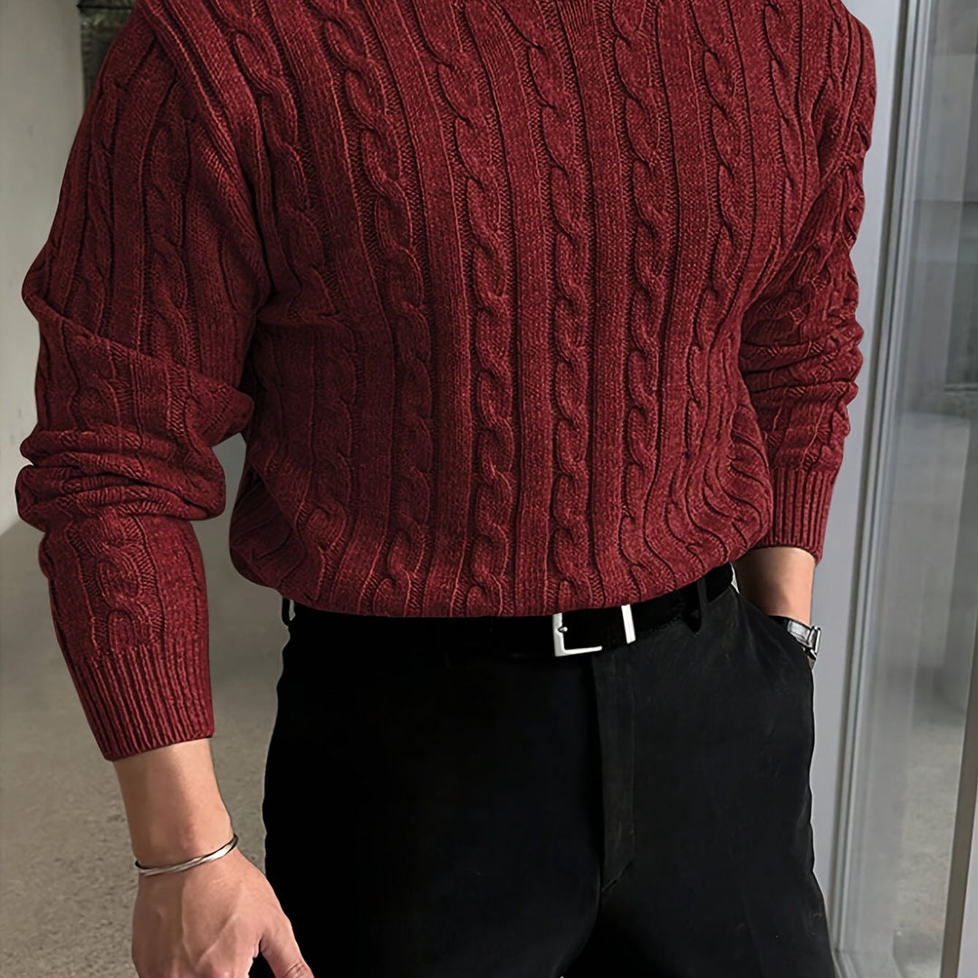Jonas | Sweter z dzianiny w splot kablowy