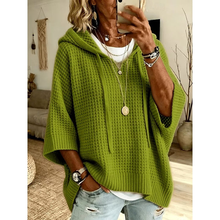 Carol | Luźna bluza z kapturem o fakturze wafla