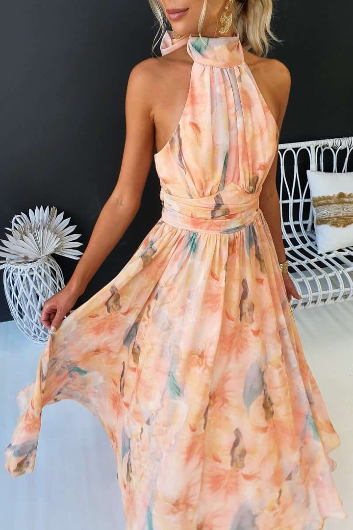 Alexandra | Elegancka Sukienka Bez Rękawów z Wysokim Dekoltem