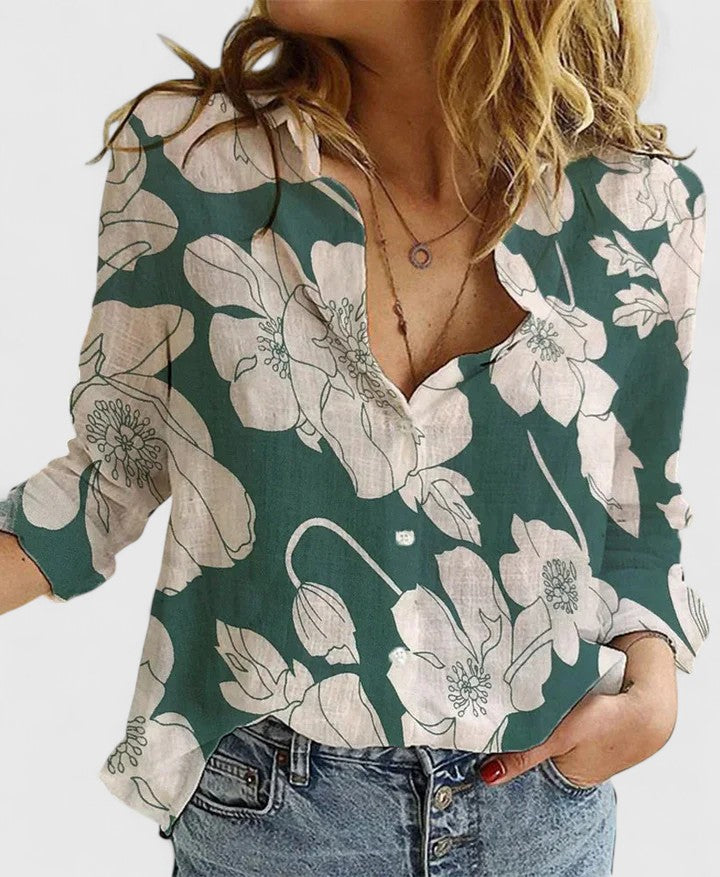 Rosanne | Luźna bluzka z guzikami