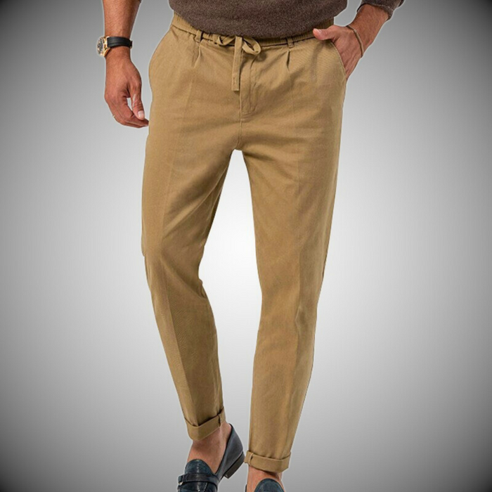 Męskie Spodnie Chino Tapered z Elastycznym Pasem