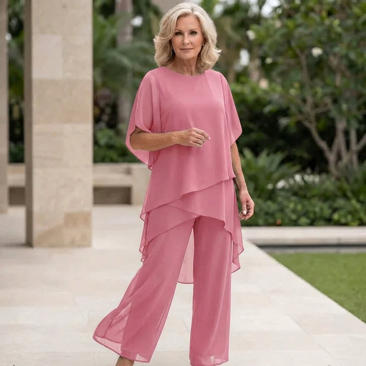 Valeria | Elegancki Zestaw Spodni Palazzo z Drapowaniem