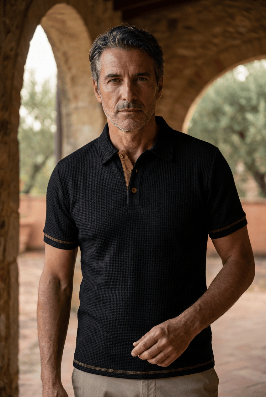 Harrison | Elegancka Koszulka Polo z Teksturą