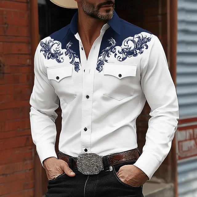 Harlan | Koszula z Długim Rękawem w Stylu Western