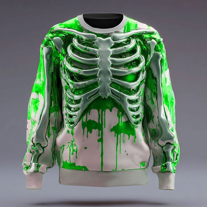 Rory | Halloweenowy Sweter z Okrągłym Dekoltem w Kształcie Czaszki