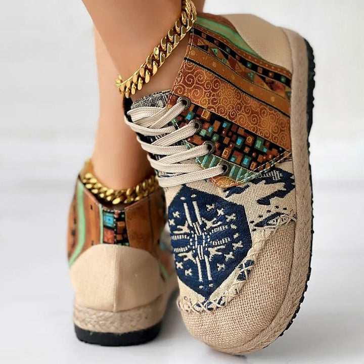 Talia | Boho Wzorzyste Sneakersy Wysokie