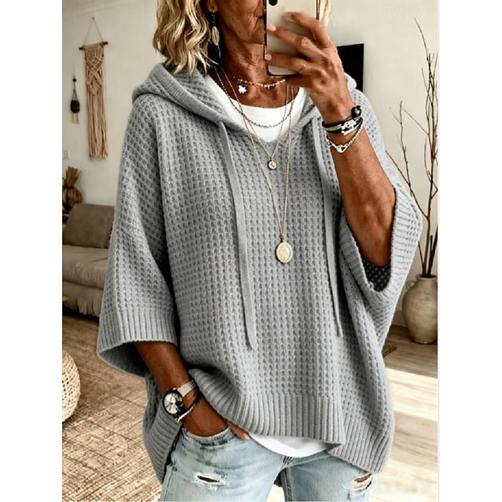 Carol | Luźna bluza z kapturem o fakturze wafla