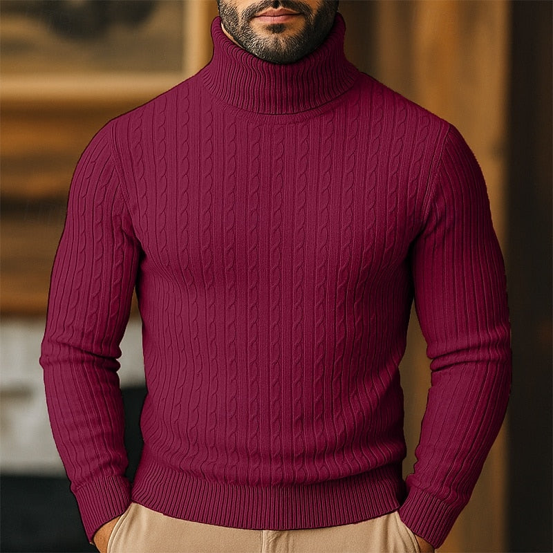Rupert | Sweter z golfem w sploty