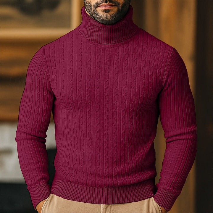 Rupert | Sweter z golfem w sploty