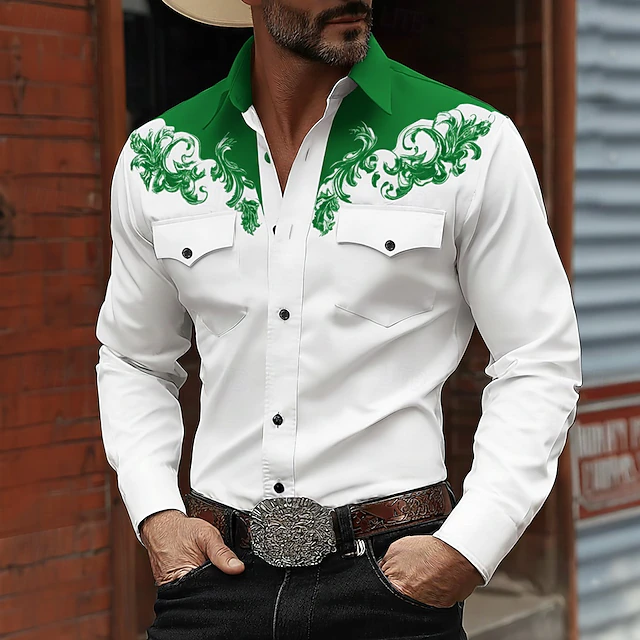 Harlan | Koszula z Długim Rękawem w Stylu Western