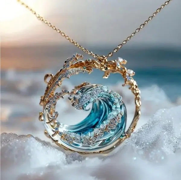 Elaine | Elegancka Naszyjnik Fala Oceanu