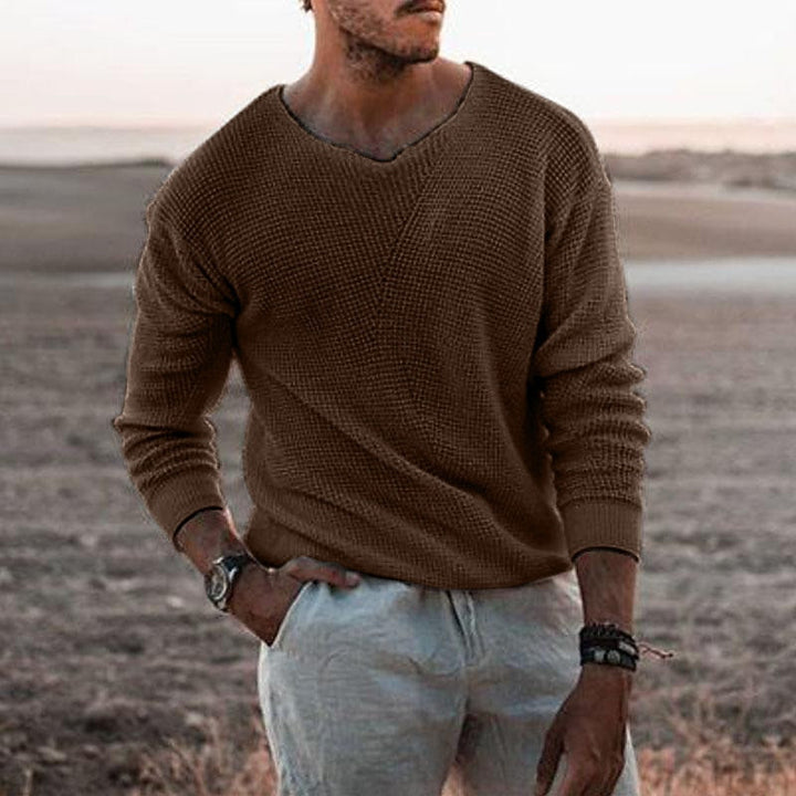 Sullivan | Sweter z teksturowanym dekoltem w serek