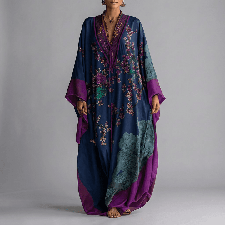 Valerie | Sukienka Maxi z Rękawem Batwing