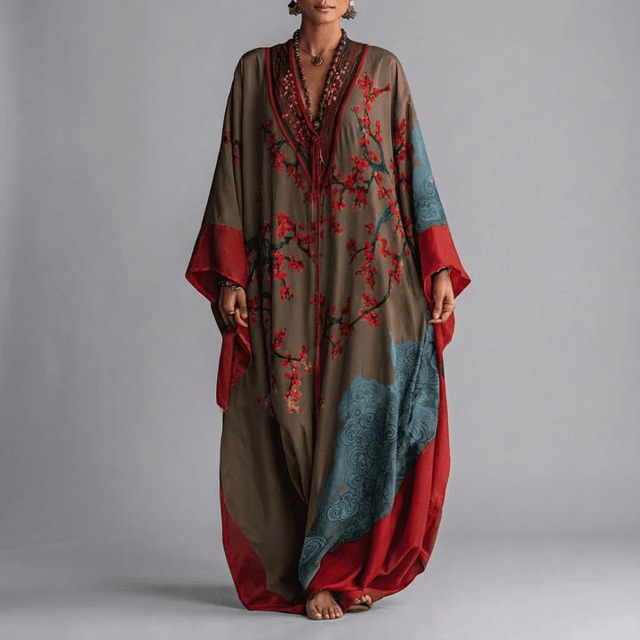 Valerie | Sukienka Maxi z Rękawem Batwing