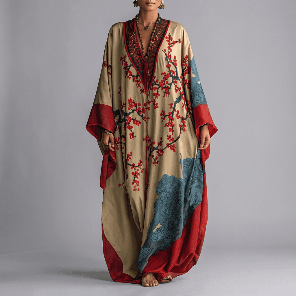 Valerie | Sukienka Maxi z Rękawem Batwing