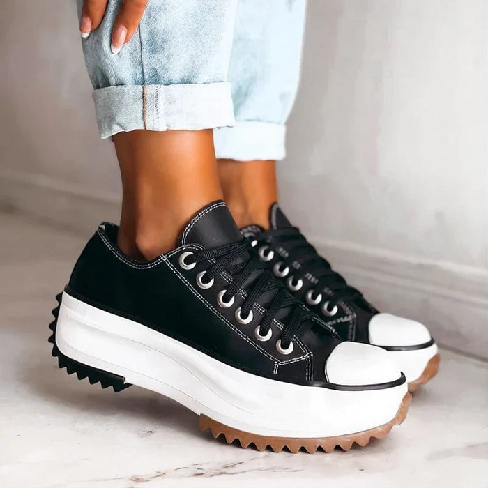 Damskie Sneakersy na Platformie ze Wzmocnioną Podeszwą