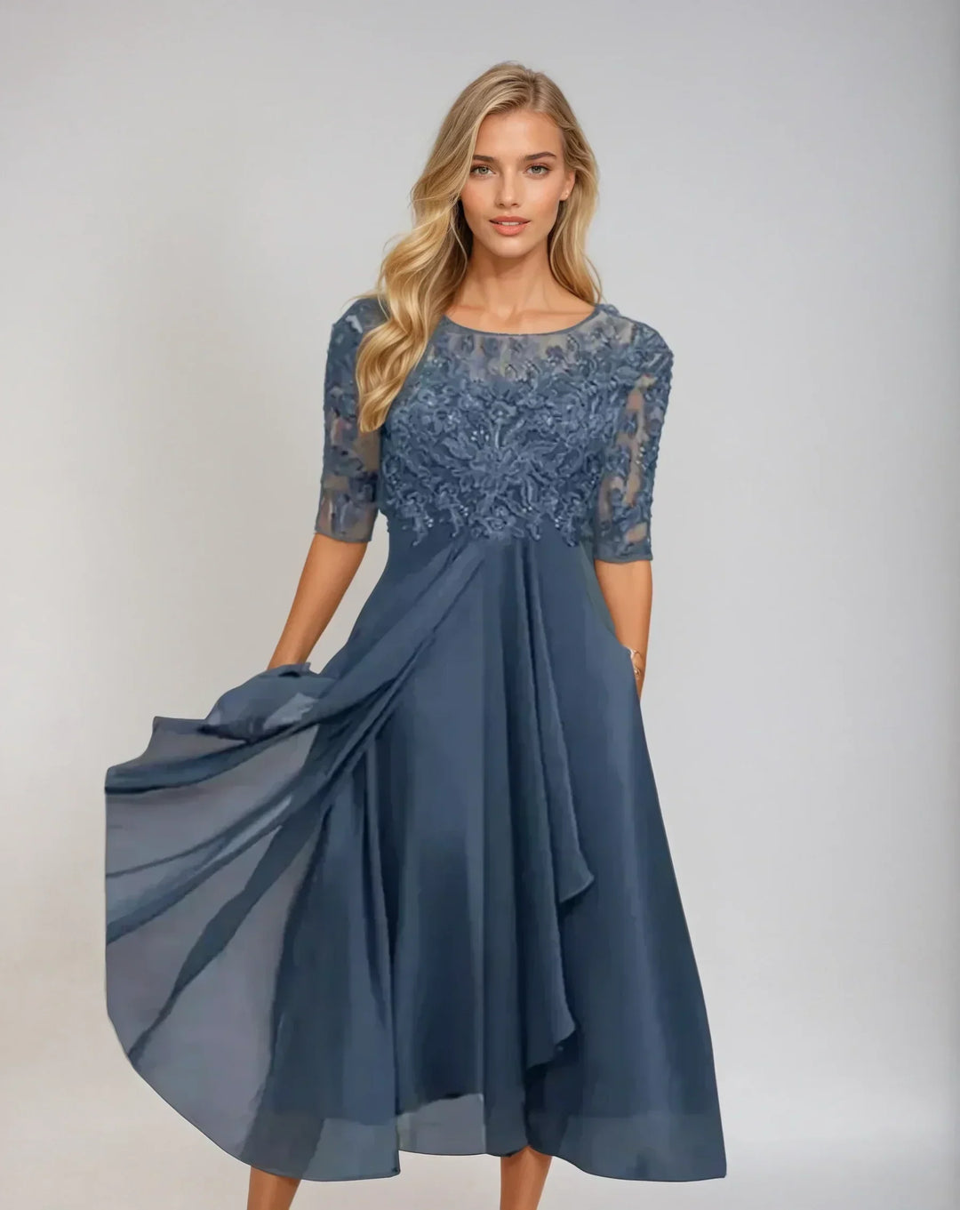 Adelaide | Elegancka Koronkowa Sukienka Midi