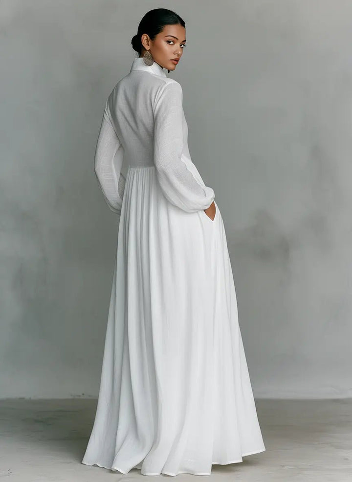 Claire | Swobodna Sukienka Maxi z Guzikami