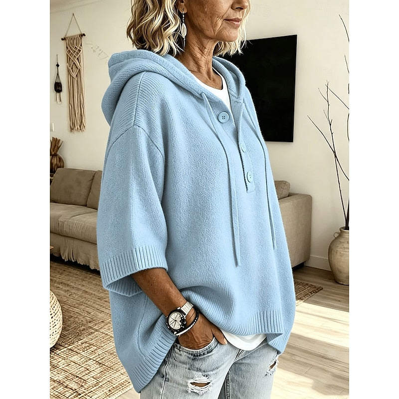 Brooklyn | Luzny Sweter z Kapturem