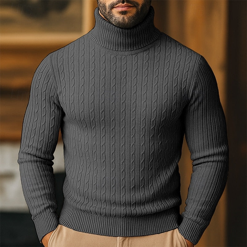 Rupert | Sweter z golfem w sploty