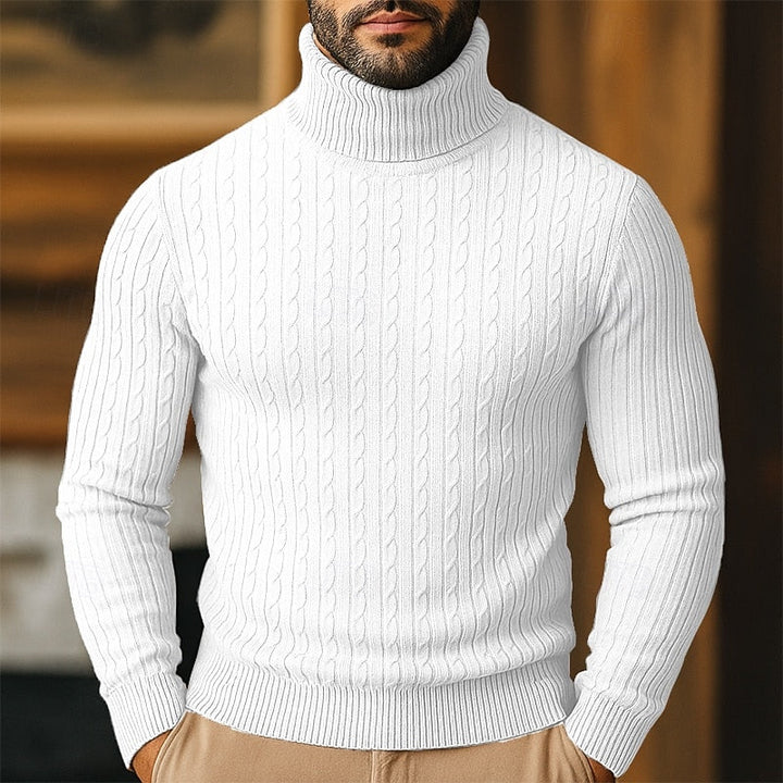 Rupert | Sweter z golfem w sploty