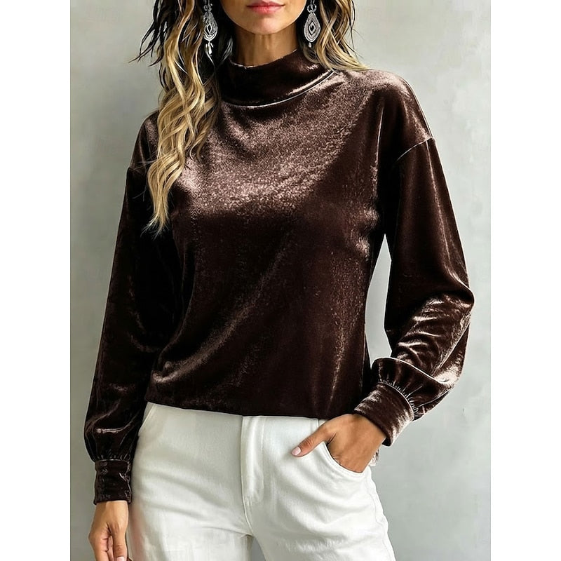 Clarice | Elegancka Bluzka z Mock Neck