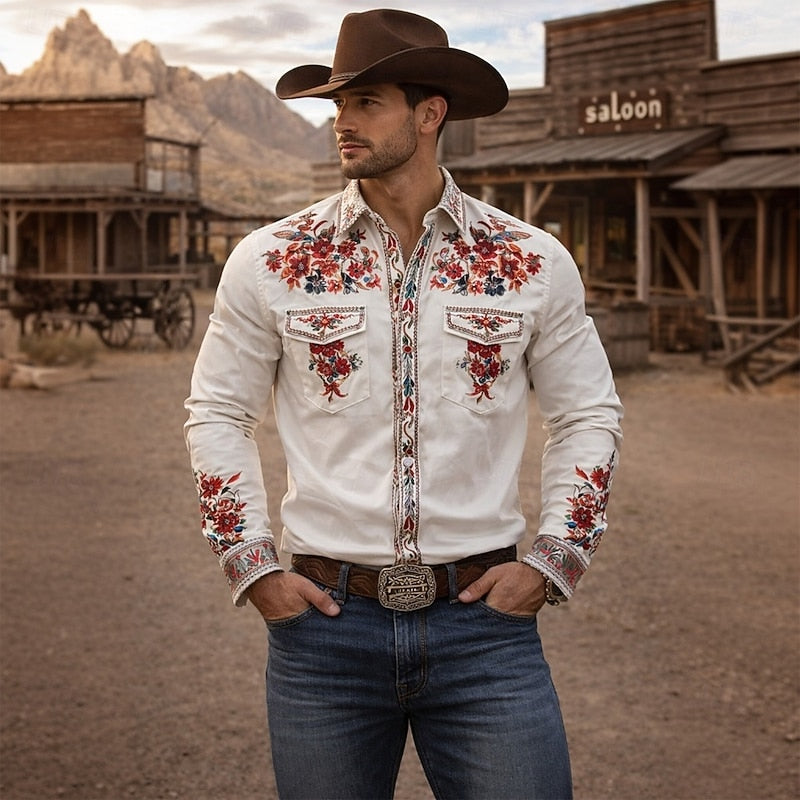 Austin | Haftowana koszula w stylu western