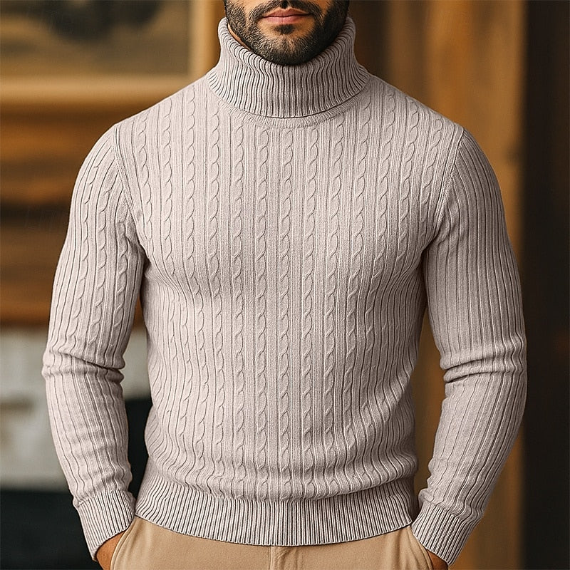 Rupert | Sweter z golfem w sploty