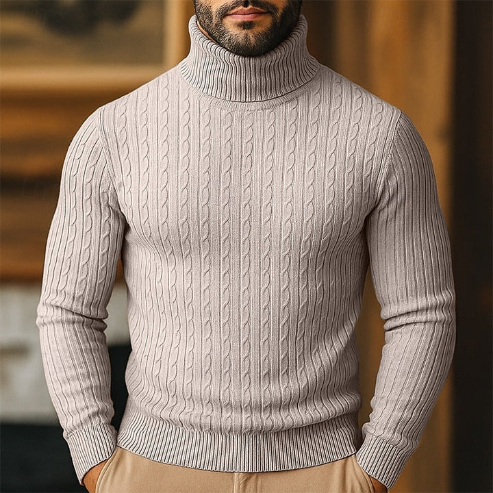 Rupert | Sweter z golfem w sploty