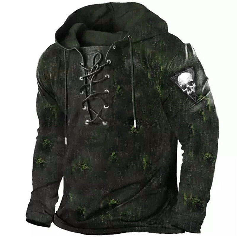 Cole | Halloween Hoodie z czaszką i sznurkiem