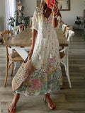 Avery | Boho Letnia Sukienka z Dekoltem w Serek