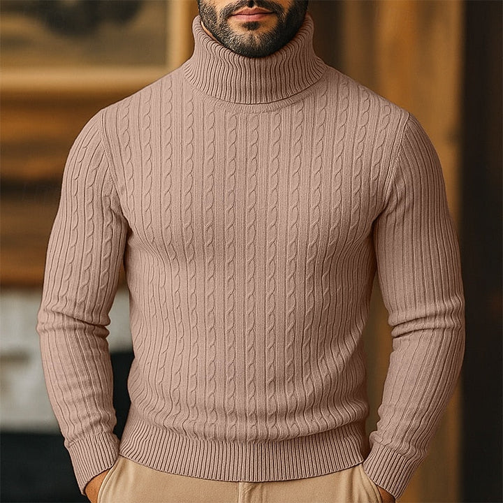 Rupert | Sweter z golfem w sploty