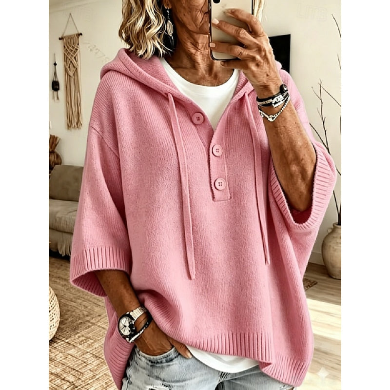 Brooklyn | Luzny Sweter z Kapturem