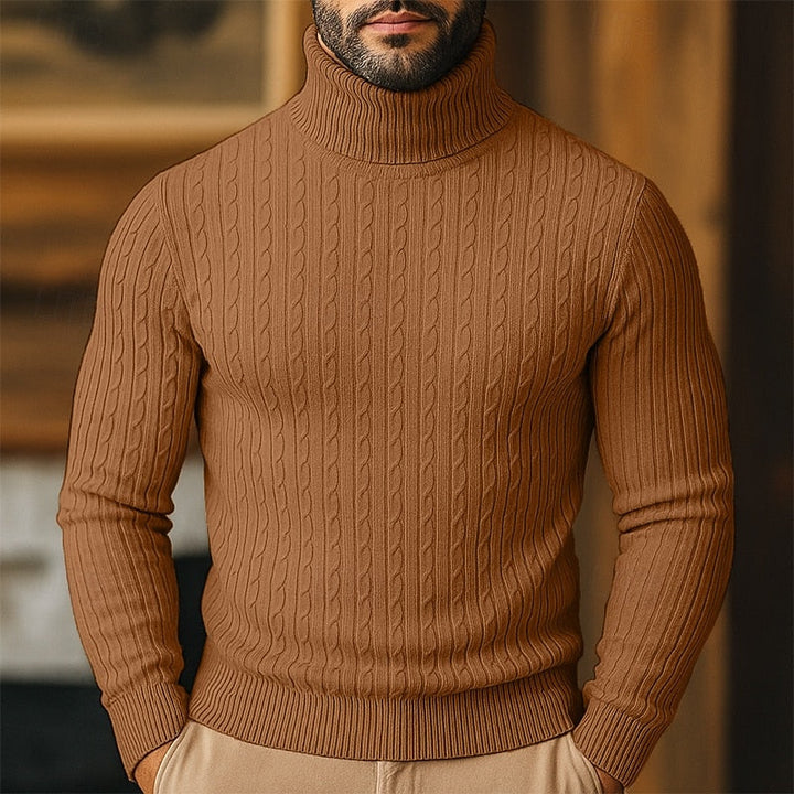 Rupert | Sweter z golfem w sploty