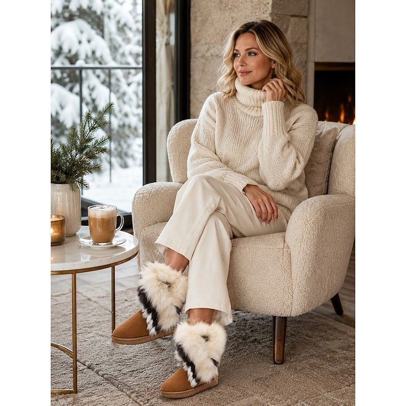 Ramona | Zimowe Buty z Puchatym Wykończeniem