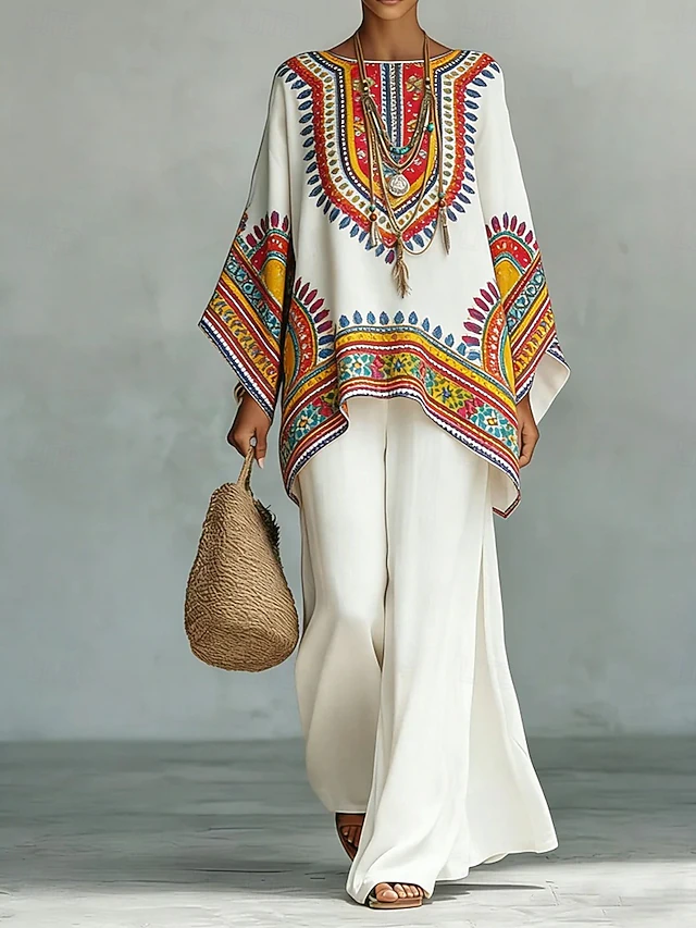 Ramona | Boho Wzór Dwuczęściowy Zestaw