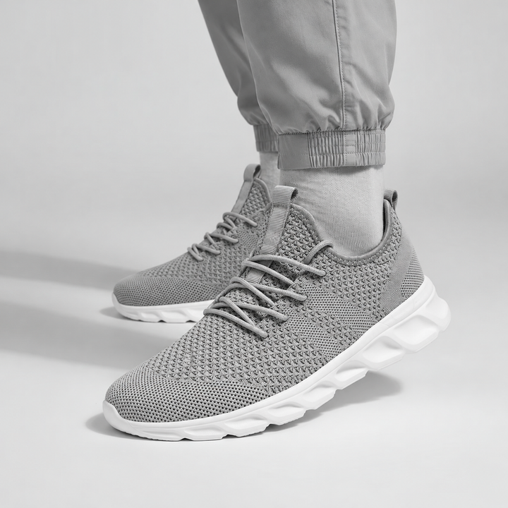 Męskie Sneakersy z Dzianinową Cholewką i Amortyzacją