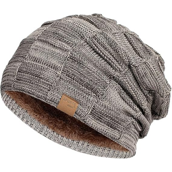 Czapka Beanie Slouch z Polarową Podszewką do Zimy