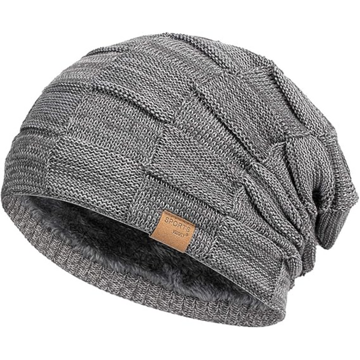 Czapka Beanie Slouch z Polarową Podszewką do Zimy