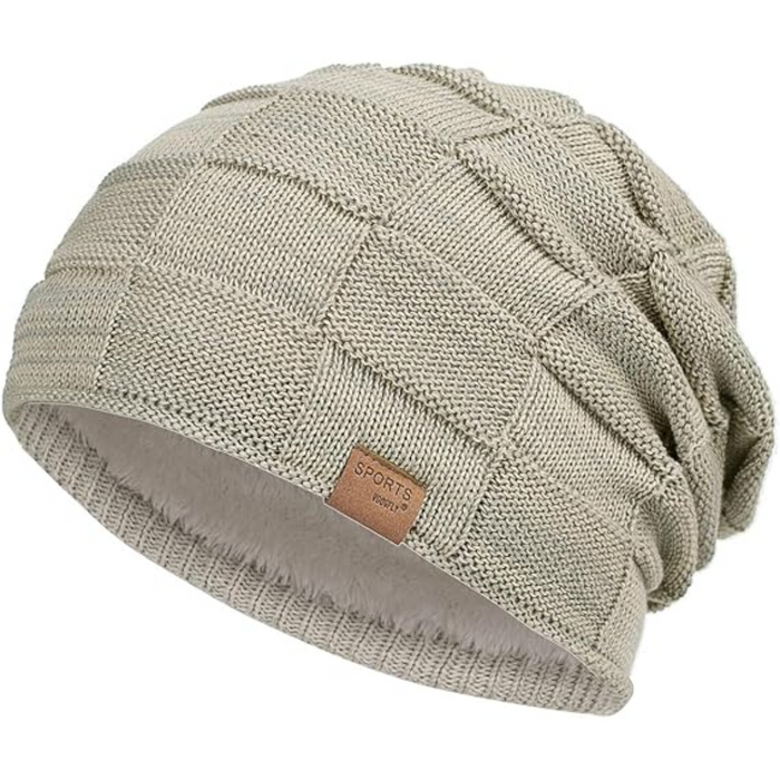 Czapka Beanie Slouch z Polarową Podszewką do Zimy