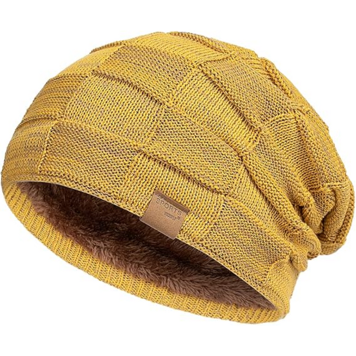 Czapka Beanie Slouch z Polarową Podszewką do Zimy