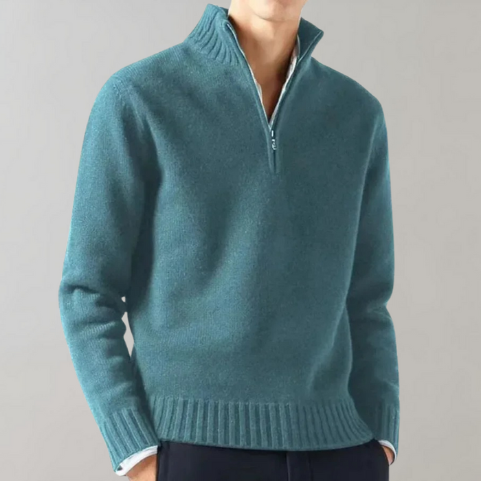 Męski Sweter z Krótkim Zamkiem Golf dla Codziennego Użytku