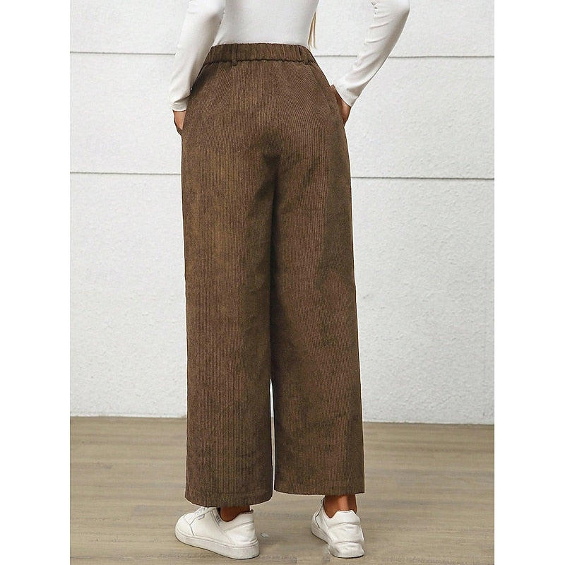 Simone | Spodnie z szerokimi nogawkami i wysokim stanem